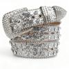 Women's Rhinestone Crystal Belt: Sparkling Diamond Leather Accessory