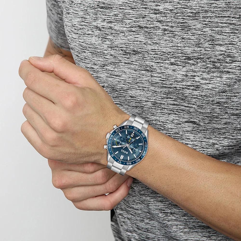BOSS Runner Blue Dial Stainless Steel Silver Men's Quartz Watch 1514143