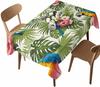 Tropical Palm Leaves Parrot Rectangle Tablecloth for Table Decor Summer Jungle Plant Kitchen Dining Table Cloth Party Decoration