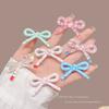 4Pcs/set Fashion Hairpins Simple Polka Dot Pink Bow Duck Bill Bangs Clip Versatile Children's Niche Headwear Hairpin