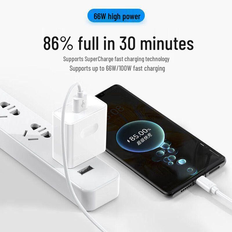 Compatible 66W Super Fast Charger for Huawei P40/Mate30Pro, Honor 6A Flash Charge Set
