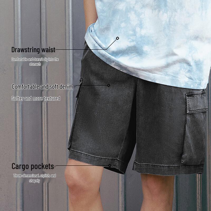 Semir Men's Oversize Vintage Washed Denim Workwear Shorts