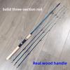  Fiber Glass Rod Real Wood Handle Fishing Rod Sea Fishing Bank Fishing Lure Rod Casting Rod Adjustable Length Outdoor Ca...