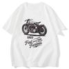 Summer High Quality New Large Size Retro Letter Motorcycle Print Tshirt Unisexs Windshield Riding Versatile Short Sleeves