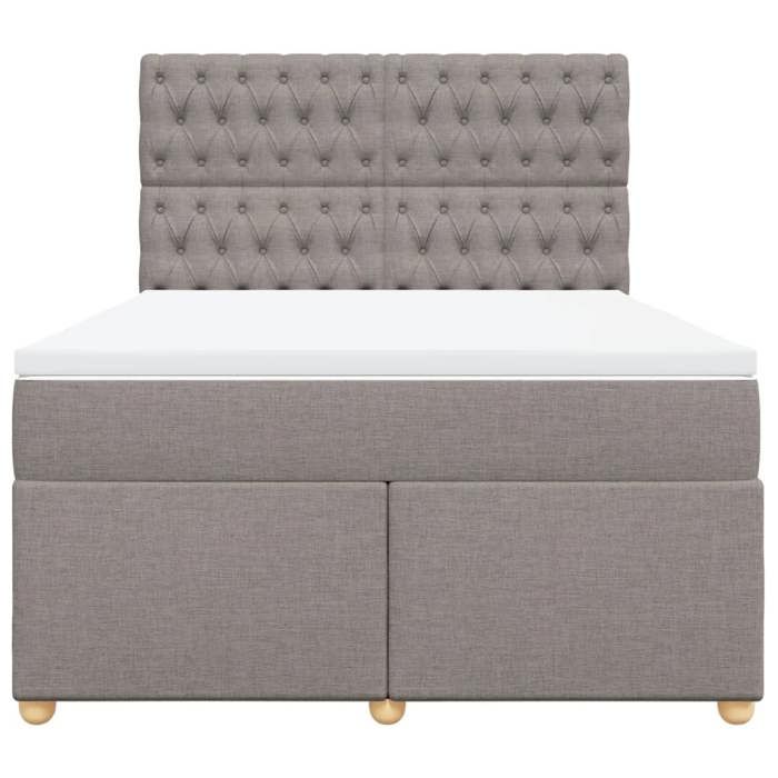 Maison Exclusive - Sommier à lattes de lit avec matelas Taupe 140x190 cm Tissu