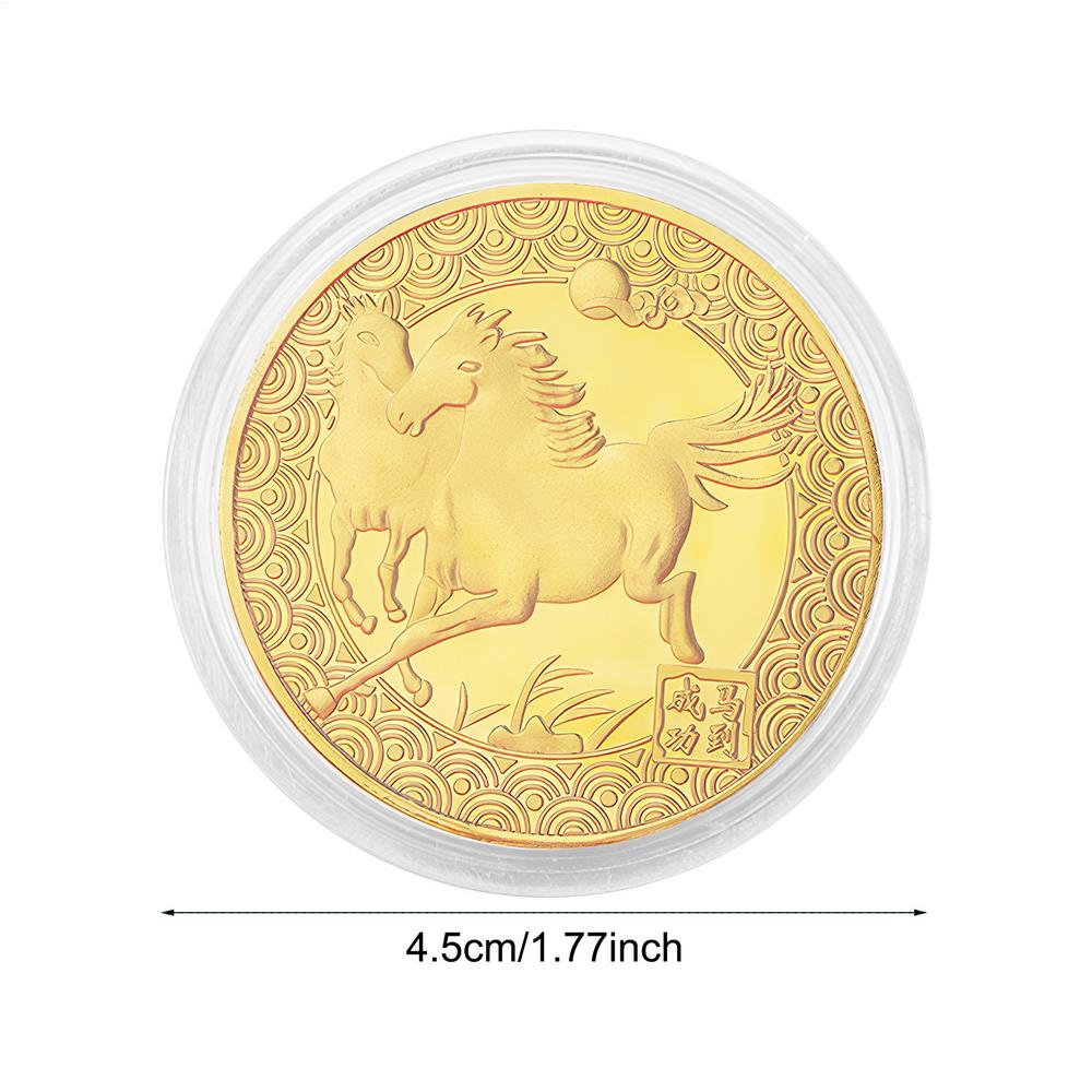 Commemorative Coin Horse Souvenir Collectible Tokens Embossed New Year Embossed Animal Auspicious Chinese Commemorative Coin