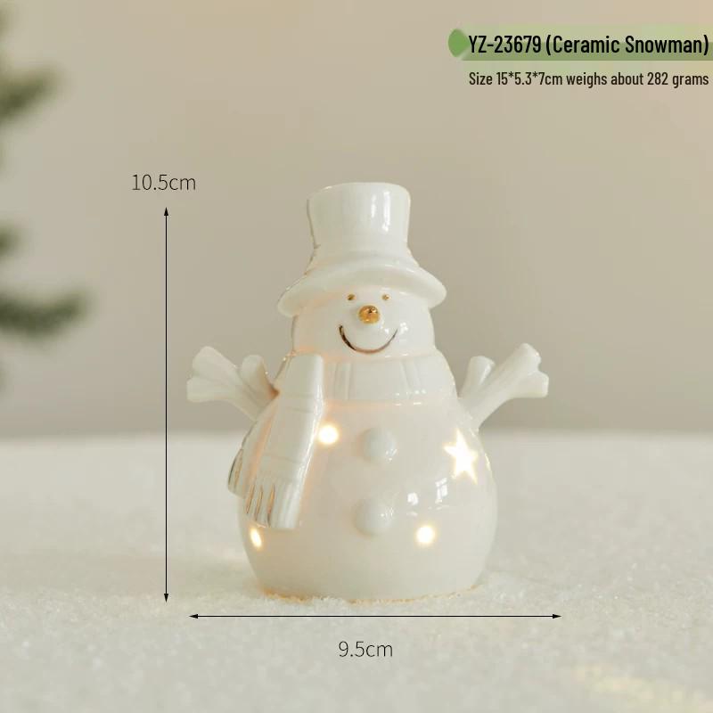 Glowing Ceramic Snow House Christmas Window Display Ornament