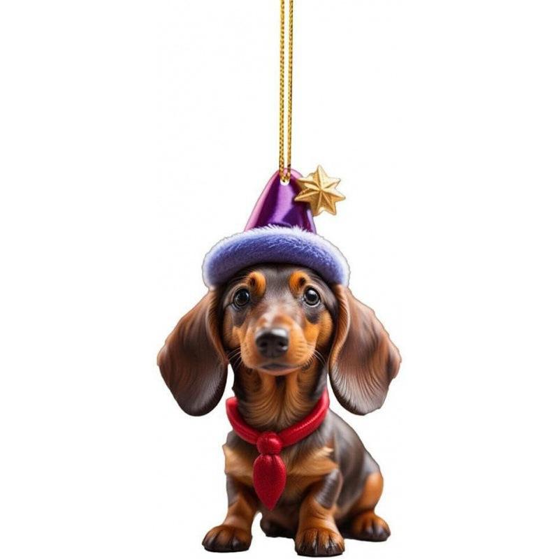 Hanging Pendant Car Xmas Tree Ornament Dog Ornaments Hanging Dog Hanging Pendant For Pet Lovers Christmas Seasonal Display