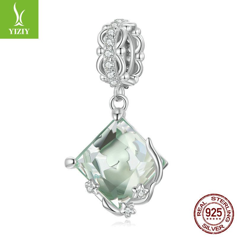 Wizard Of Oz Diy Bracelet Beaded Accessories, Fresh Natural Mint Green S925 Sterling Silver Pendant