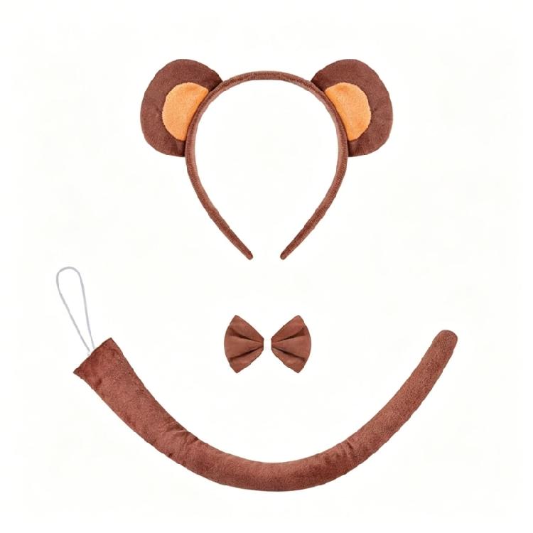 Mouse/Monkey Costume Accessories Ears Headband Tail Tutus Skirt for Halloween Cosplay Party Dressing Up Animal Costumes