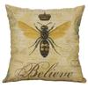 Elegant 18" Butterfly Bees Cotton Linen Pillow Case For Stylish Home Decor