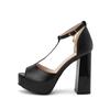 Fashion Summer Super High-heeled Sandals Women Platform Thick Heels Sexy Fish Mouth T-Band Strap Buckle Fashion Shows Party Shoes Ladies