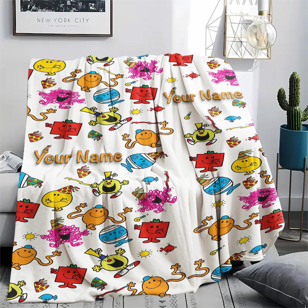 1 Stück Benutzerdefinierter Name Herr. Herren Decke mit Little Miss Muster aus Flanell Geeignet für Alle Jahreszeiten für Heimdeko Wärme und Komfort Geschenke Weihnachtsgeschenk -HE157