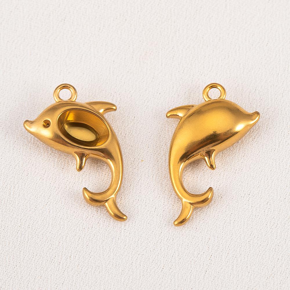 1pc 5pcs 8pcs Stainless Steel Fish Dolphin Turtle Octopus Crab Pendant Base Frames Blank Bezel DIY Necklace Charm Jewelry Making