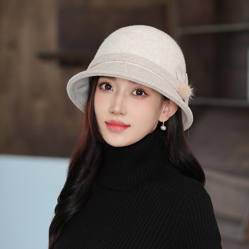 Wool Fedora Hat For Women Autumn Winter Warm Stylish Elegant British Vintage Casual