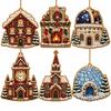 6pcs/set Metal Chain Suncatcher Craft Kit 3D Pearl Beads DIY Pendant Kit  Christmas Festival
