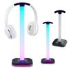 RGB Gaming Headphone Stand Translucent LED Light Dual USB Port Touch Control Desktop Display Headset Holder Earphone Accessories
