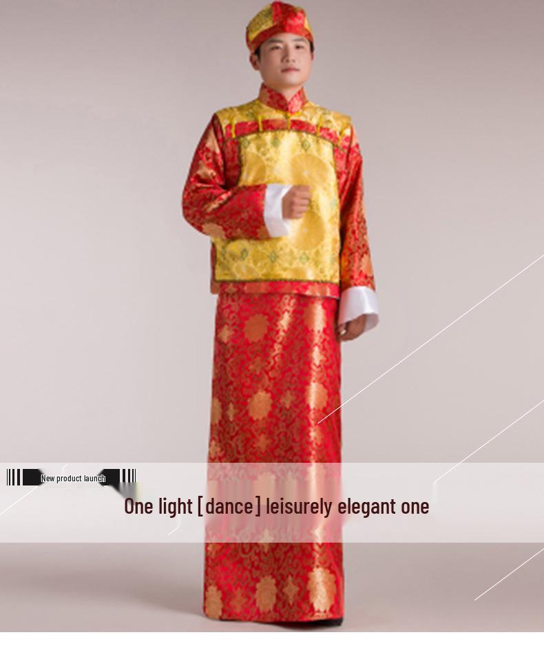 Costume da Uomo della Dinastia Qing - Abito da Banchetto Beile Landlord Ispirato all'Opera Antica per Spettacoli