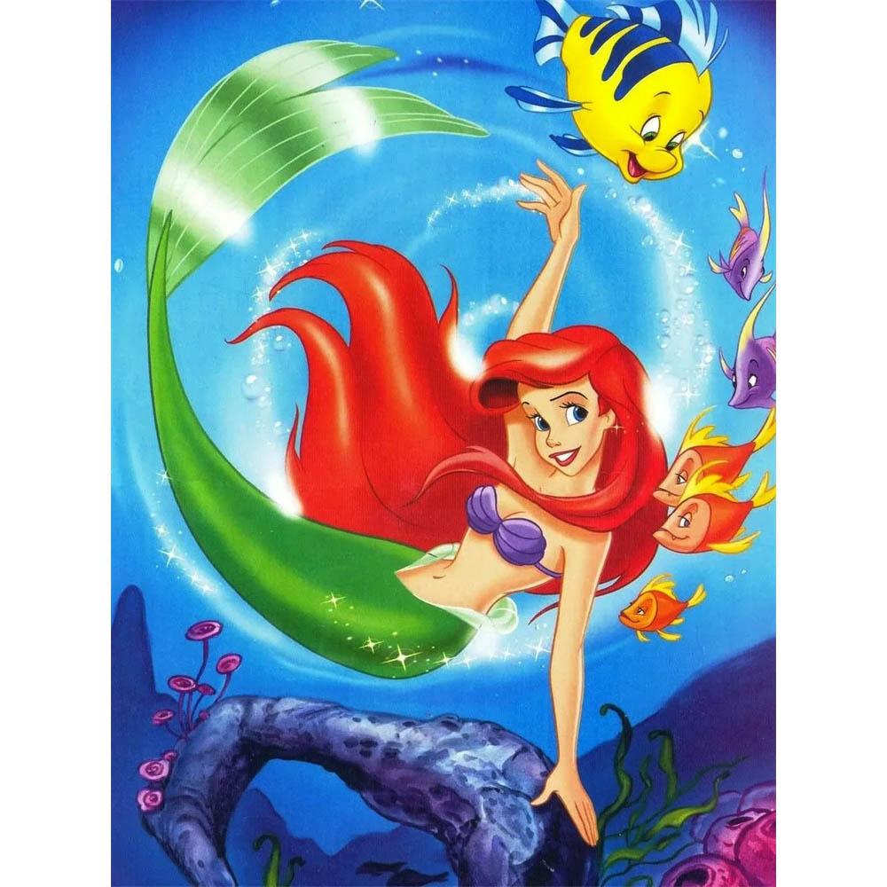 Disney La Sirenetta Ariel Collezione Oceano Pittura Diamante 5D Piena di Diamanti Fai da Te Pittura Diamante Fatta a Mano Cartone Animato Decorazione Kit Pittura