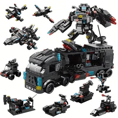 1000+ STÜCKE Stadt Polizeistation Auto Hauptquartier Bausteine Set LKW SWAT Figur WW2 Militär Ziegel Spielzeug für Kinder