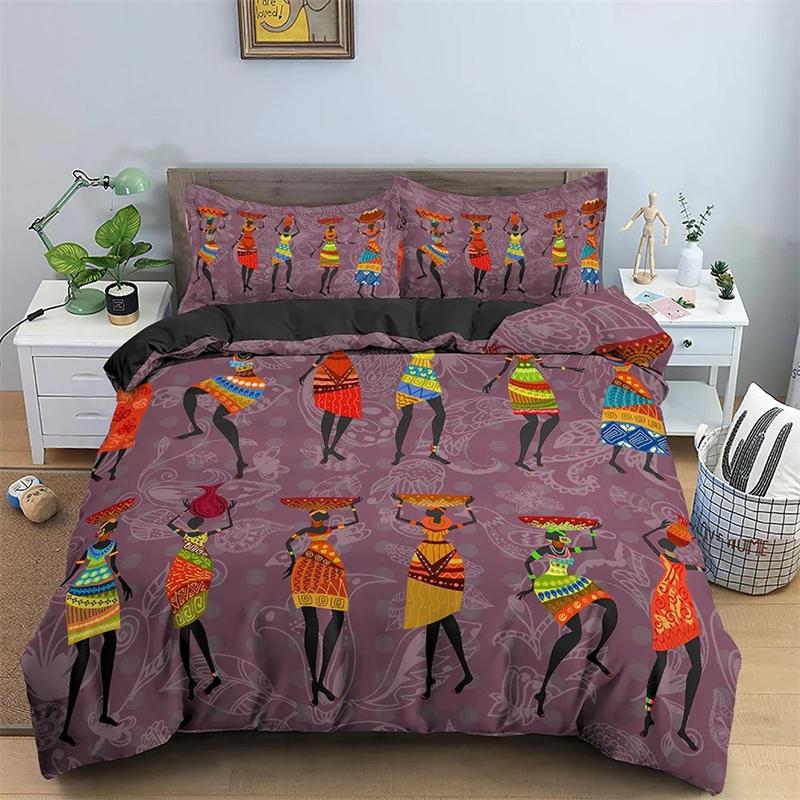 3D Ancient Egypt Tribe Decor Comforter Cover Set for Adult Women King Size Polyester Bedding Set Egyptian Print Duvet Cover Set