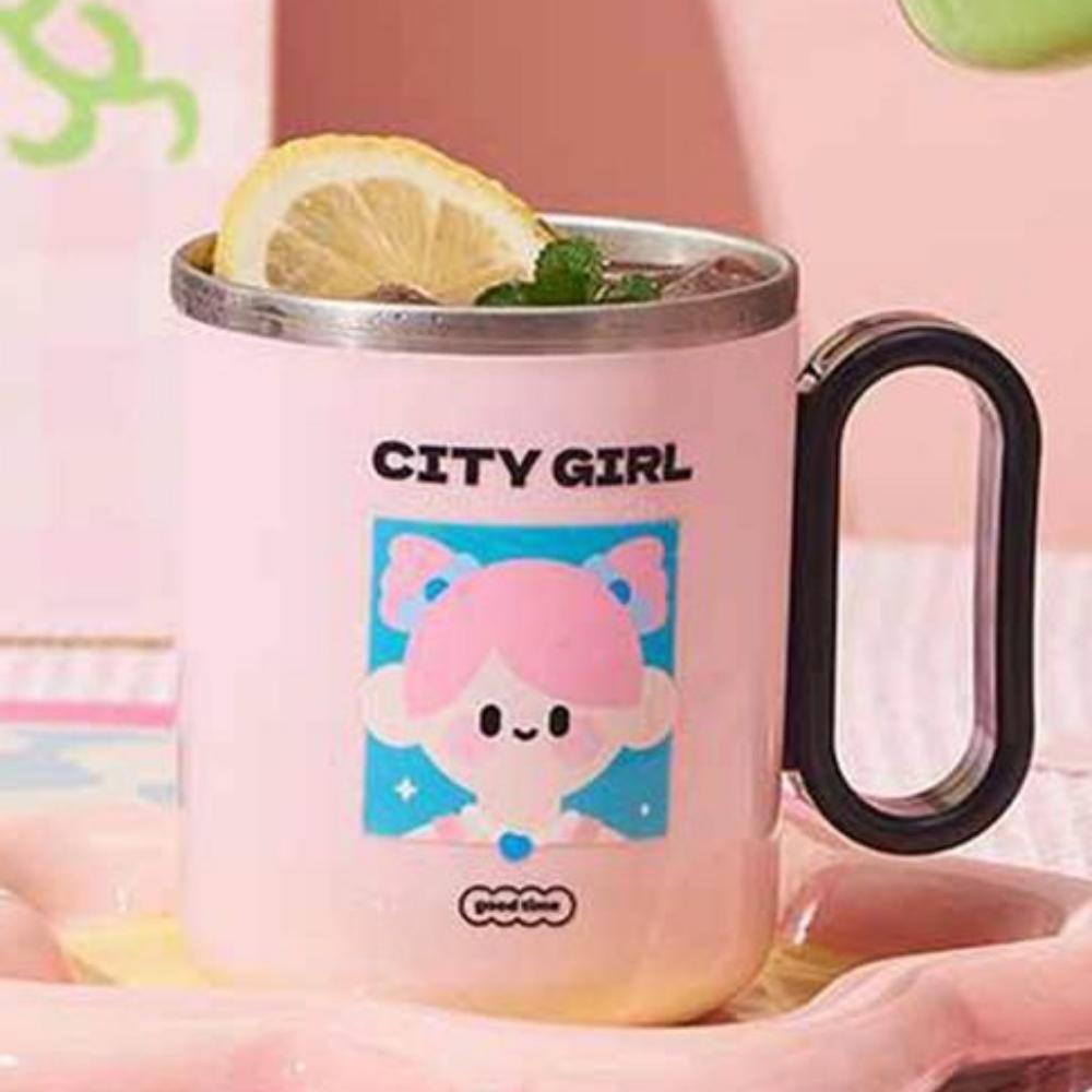 Stainless Steel Cartoon Couple Thermal Mug Creative Thermal Coffee Cup  Travel