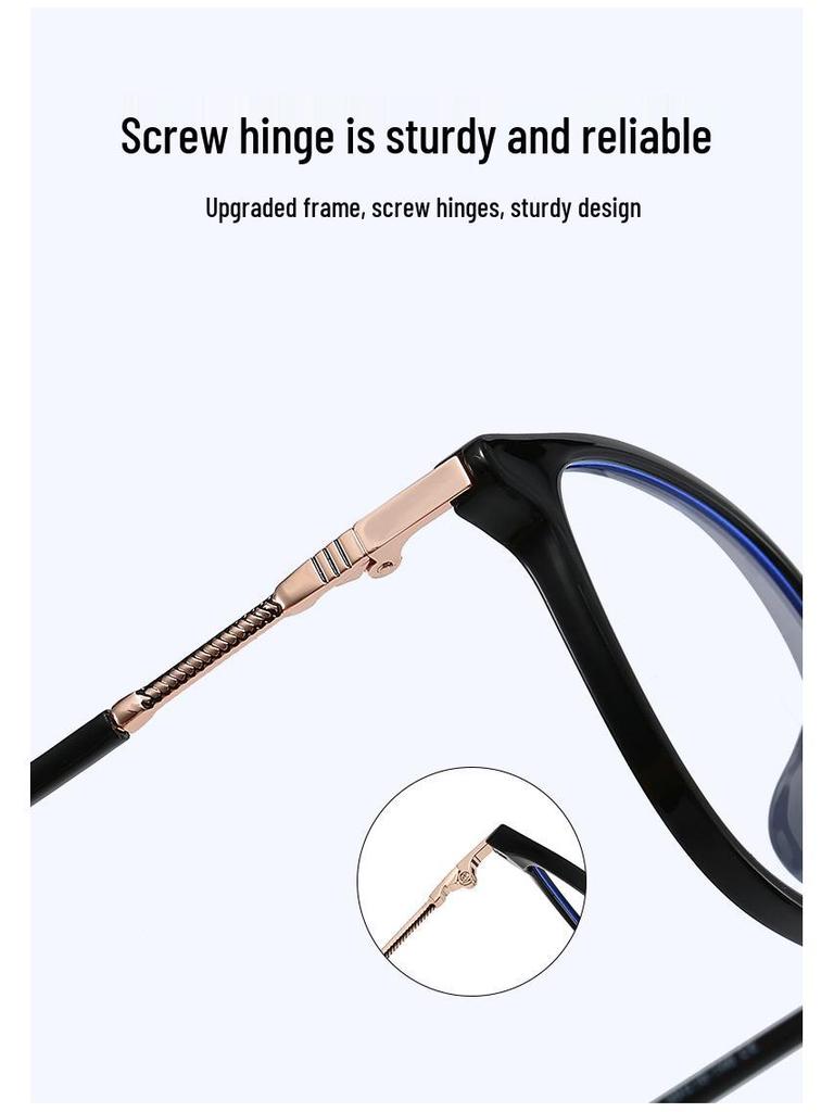 Square Frame Glasses for Women: TR90 Metal, Anti-Blue Light, Prescription/Non-Prescription Lenses, Slimming Design for Large Faces, No Makeup Style