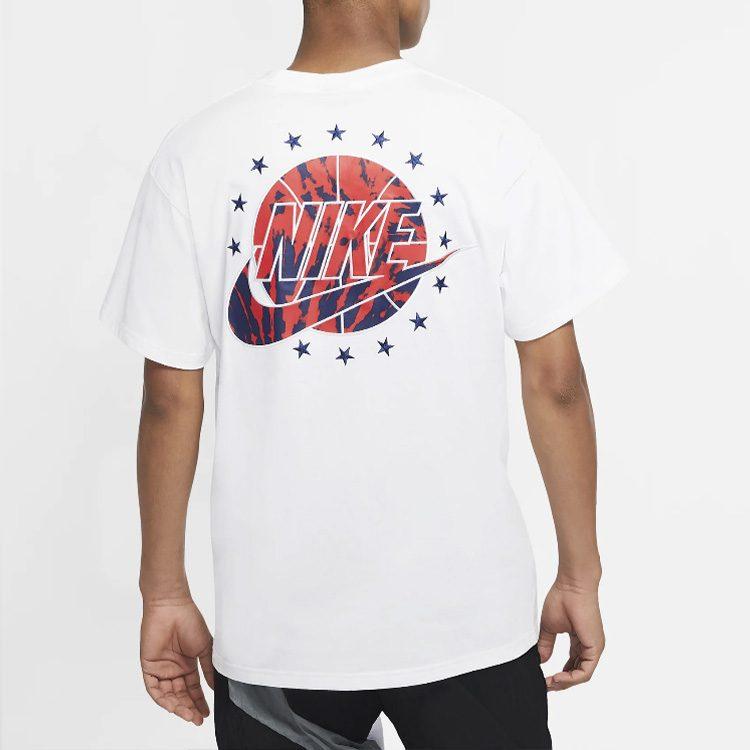 Nike T Shirts Men's White Crew Neck Moderate Straight Fit CV1084-100