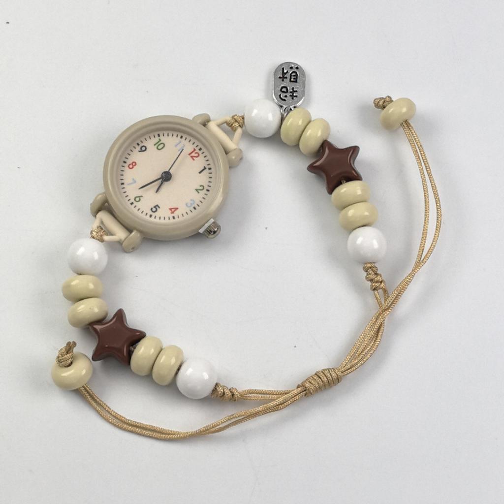 Fashion Dopamine Bracelet Watch Beaded Adjustable Star Heart Chain Watch Pendant Quartz Watch Women Girls Digital Wristwatches