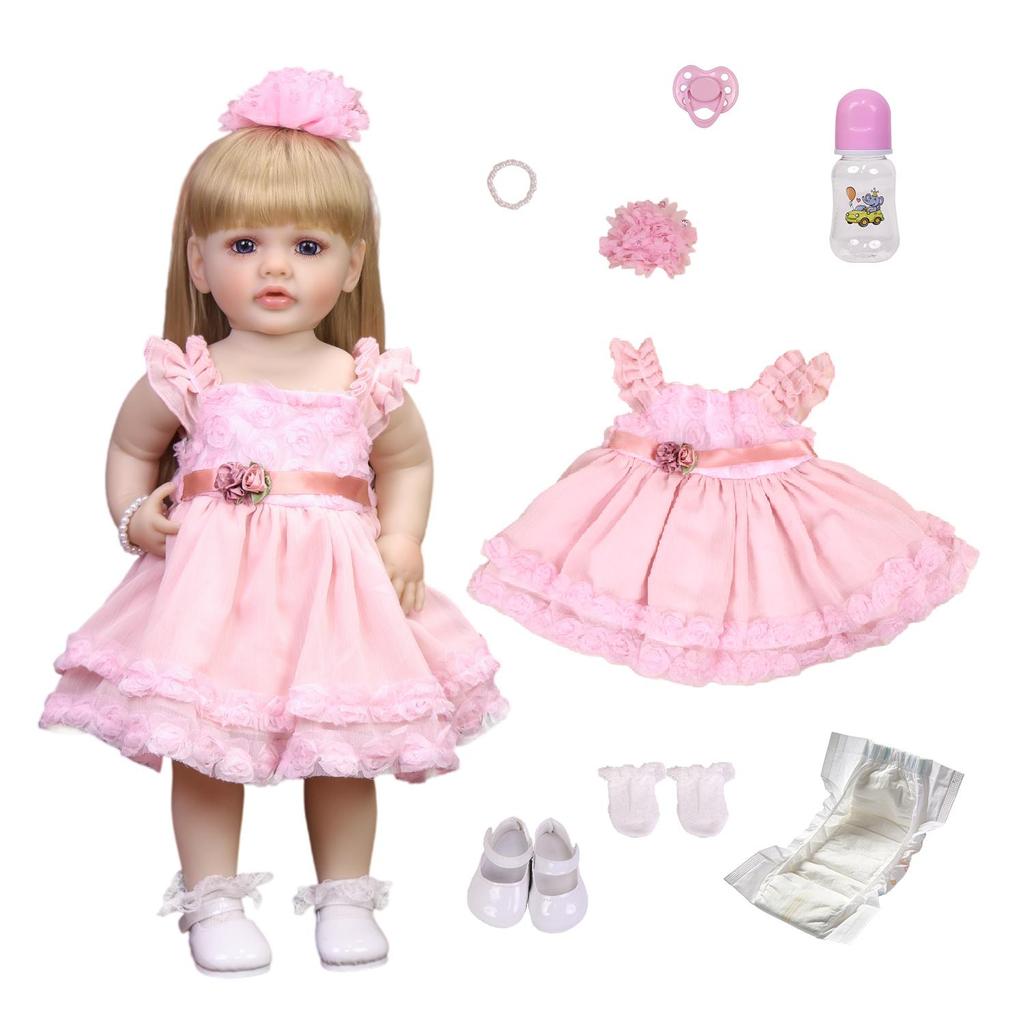 KEIUMI Reborn Doll Girl 55 Cm Bathe Silicone Vinyl Realistic Newborn Baby Dolls Early Educational Toy Kids Christmas Gift