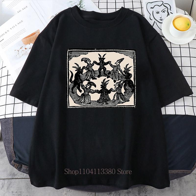 Women Clothing Summer Casual Fashion Gothic Vintage Oversize Short Sleeve Tops Tshirts Unisex ONeck Retro Streetwear Tshirts