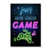 Neon Style Art Retro 80S Gaming Qoutes Posters On The Wall Gamer Gamepad Canvas Painting Boy Game Room Decoration