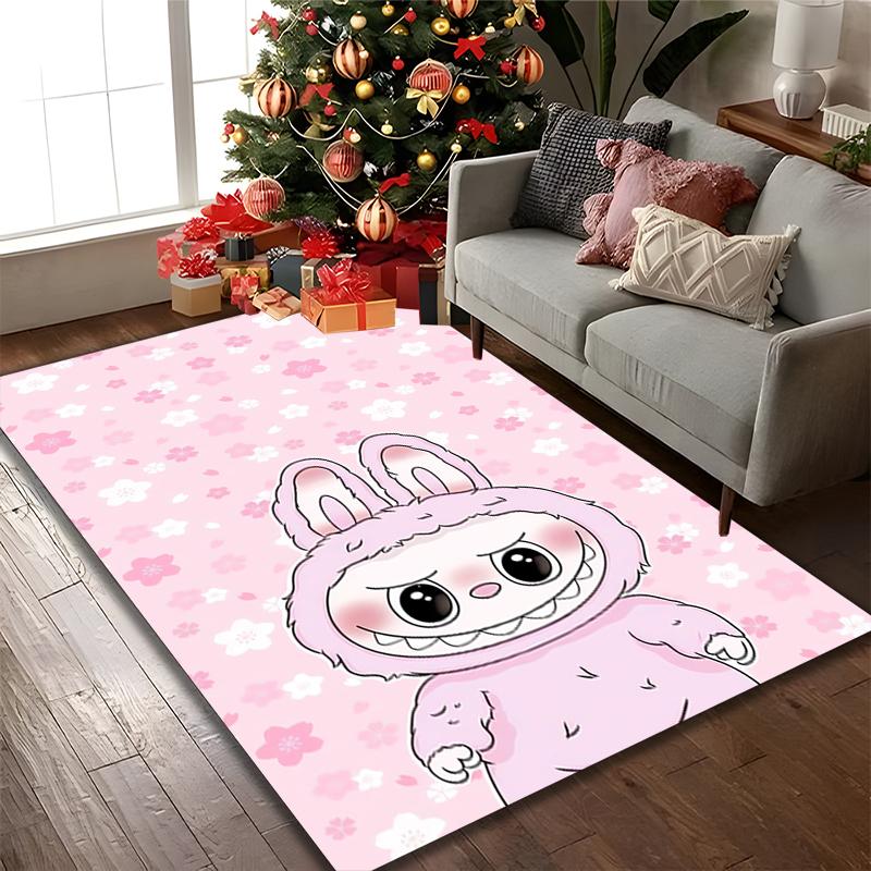 [1pc LABUBU Office Chair Carpet] Digital Printed Area Rug for Home & Game Room Use, Soft Indoor Sofa Chair Mat
