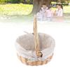 Rattan Storage Basket Hand Made Oval Picnic Storage Basket for Indoor Outdoor