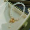 Lily of the valley in bloom Happy return Natural Hetian Jade Bracelet for Women, Niche Design Semi-Finished Product diy Wearable