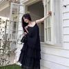 Damen-Lagen-Spaghettiträgerkleid für den Strandurlaub, Langer Rockstil für Sommer, Frühling und Herbst