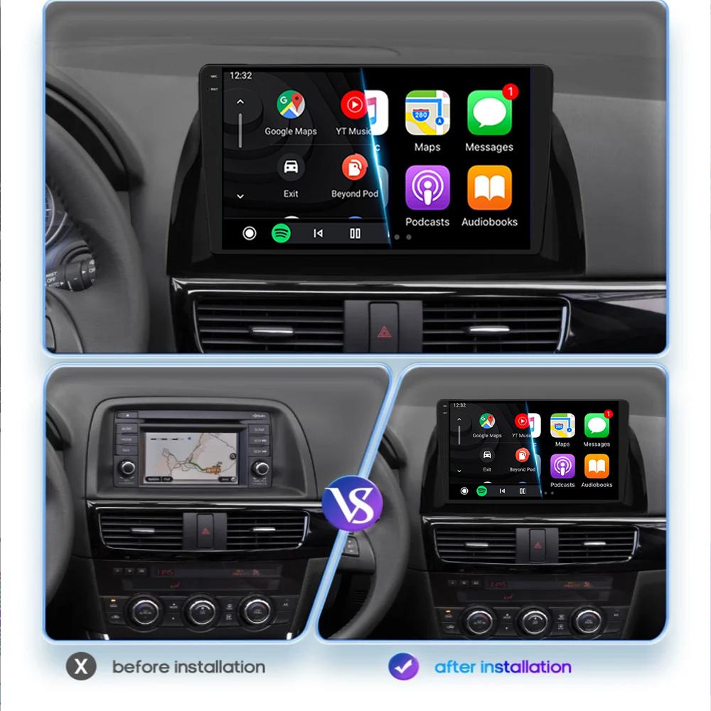 Car Radio Android 14 Carplay Auto For Mazda CX5 2011 - 2016 CX-5 CX 5 Navigation GPS video Player Stereo video DVD WIFI+4G