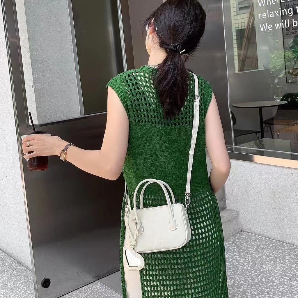 Spring and Summer Niche Design Small Square Bag Women's Leather Handbag Crossbody Bag Small Baguette Bag