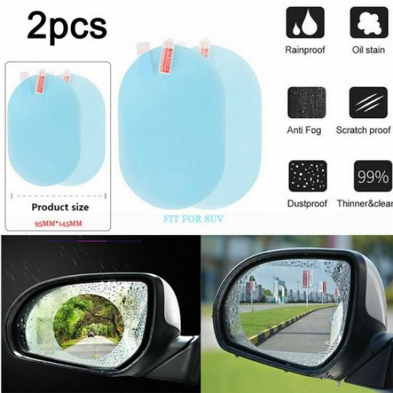 2PCS Car Rear View Mirror Film Rainproof Anti-Fog Hydrophobic Protective Sticker