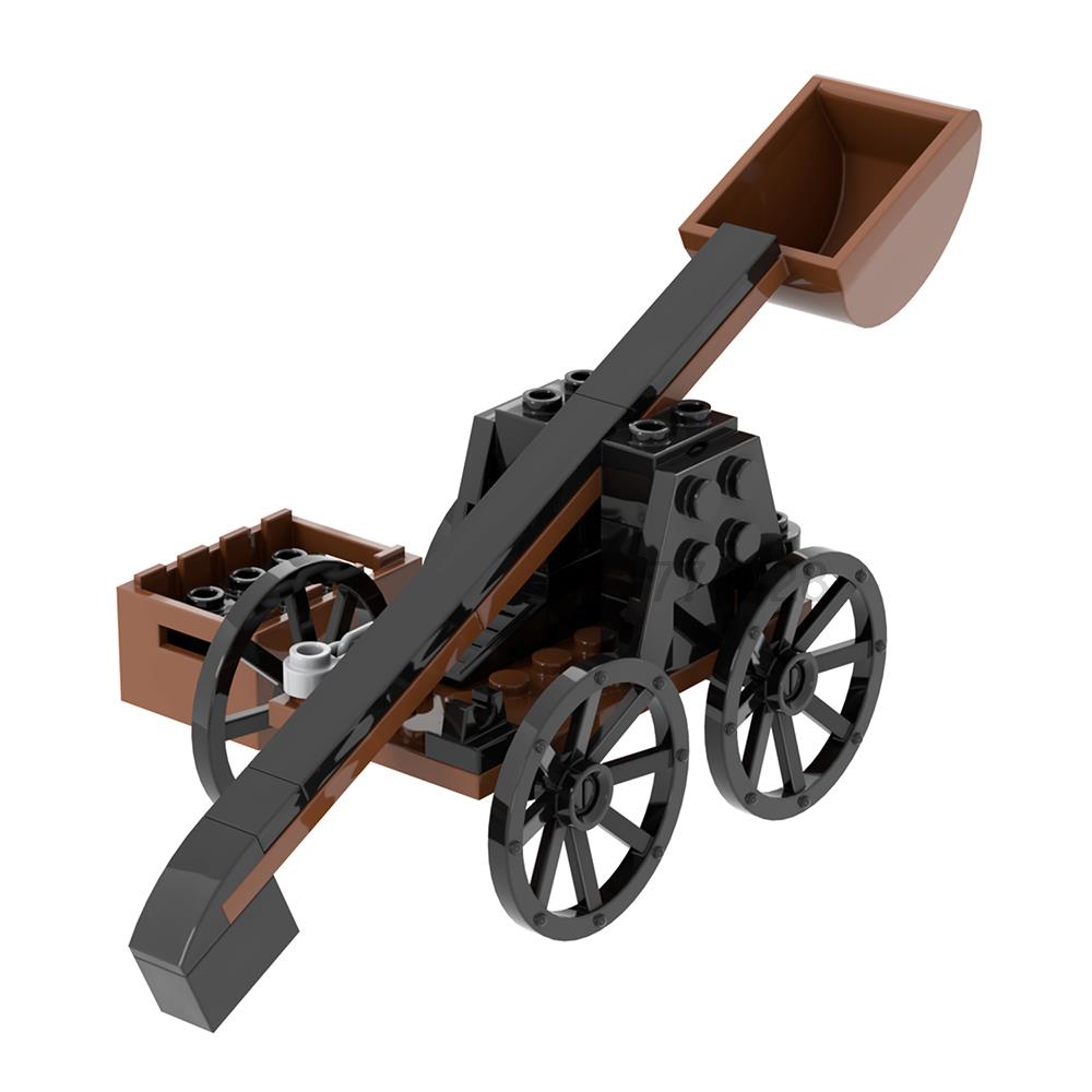 Military Series MOC Bricks Middle Ages WW2 Artillery Catapult Siege Compatible With Figures Adult Building Blocks Kids Toys Gift