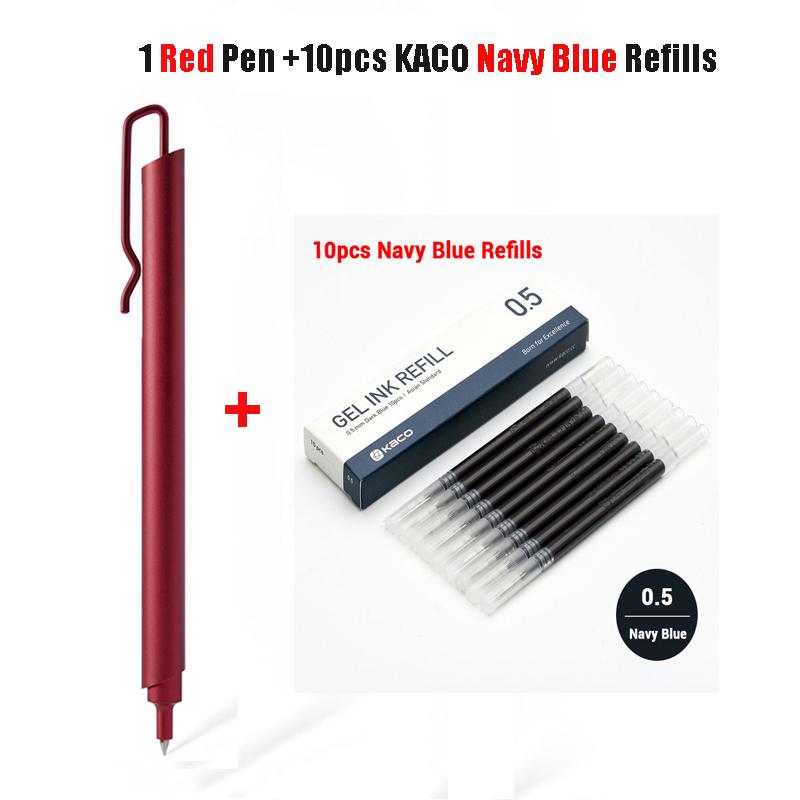 Kaco Metal Gel Pen 0.5MM Black Ink Refills Luxury Ballpoint Pens Business Signature Stylos Pen Holder Design Stationery Supplies