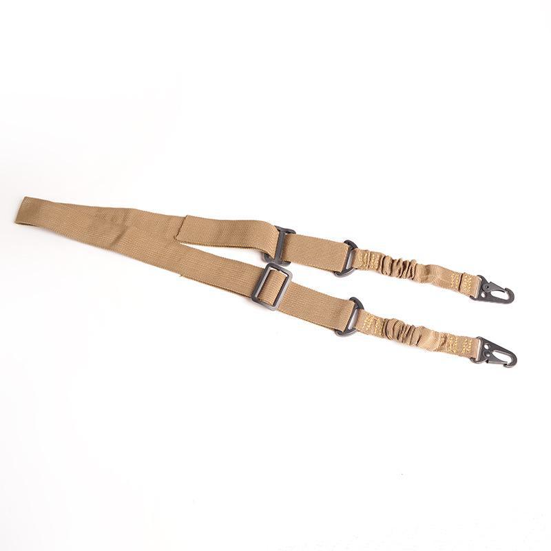 Černý taktický nylonový popruh na zbraň s dvojitým bodem - Venkovní bojový a výcvikový crossbody popruh
