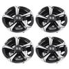 4PCS 8in Golf Cart Wheel Hub Cap Impact Resistance Universal Fit Silver Black Lightweight Replacement for E‑Z‑GO