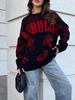 Elegant Cartoon Letter Long Sleeve Knit Sweater - Versatile Casual Street Style