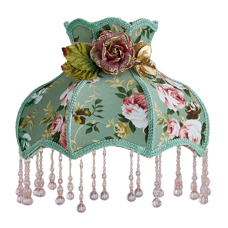 European Style Lampshade Home Decor Retro Light Lamp Cover European Vintage High-End Cloth Art Bead Lace Lampshade
