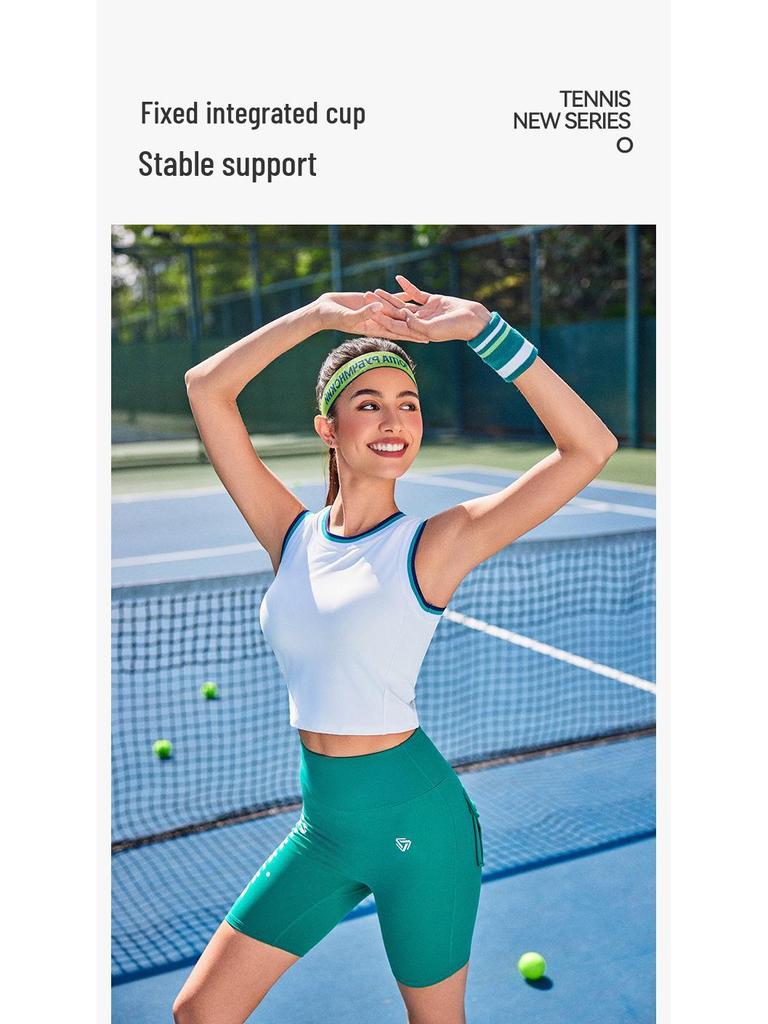 Retro Color Block Bezruká sportovní podprsenka na jógu