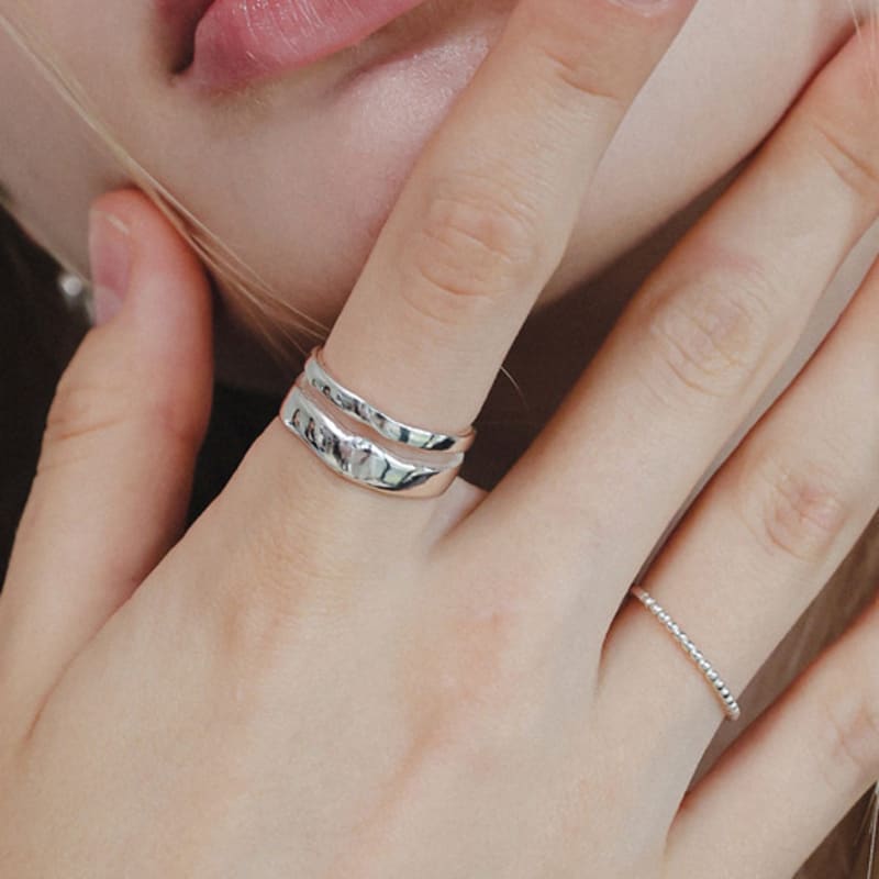 J.Lauren Silver Two Line Open Ring R0681