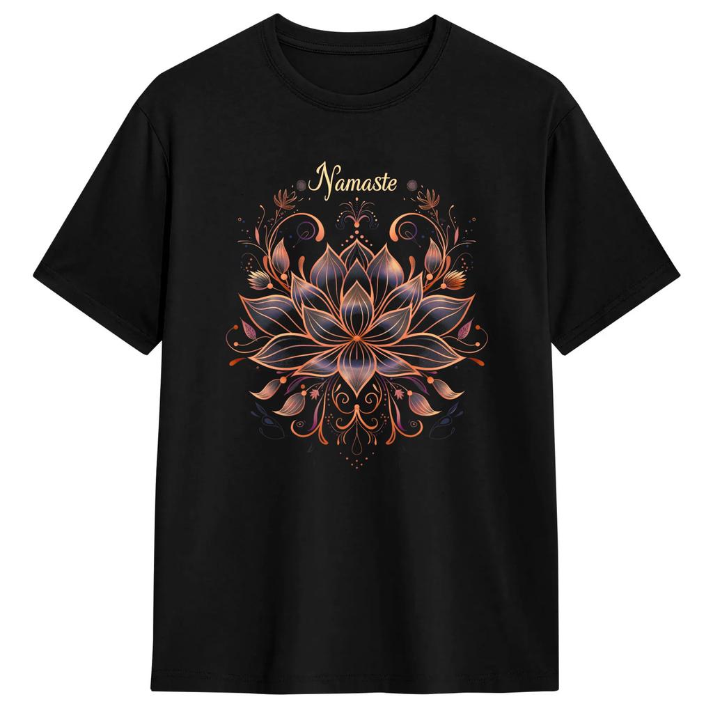 Lotus Flower Balance Energy T Shirt Summer Streetwear Tshirts Pure Cotton Fashion Tee Shirt For Unisexs Design Tees