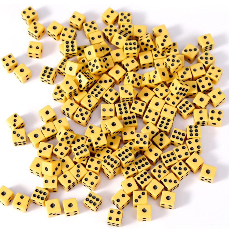 100pcs 8mm Mini Colour Acrylic D6 Dice 6-Sided Right Angle Party Game Dice for Table Role Play Games Board Game Accessories JXB