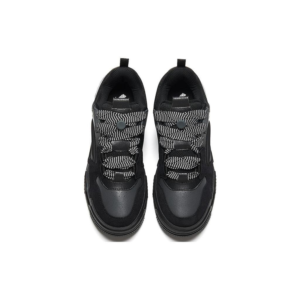 New Anta Micro Sugar Puffy Shoes Slip Resistant Breathable Low Top Skateboard Shoes Men's Black 912348001-2